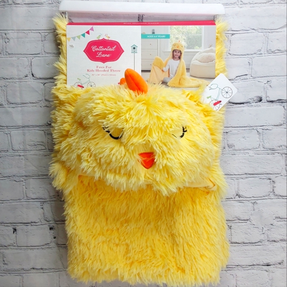 'COTTONTAIL LANE' PLUSH HOODED THROW BLANKET 36"×56" 'CHINNI' 'CHIC'